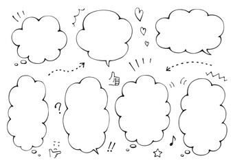 縦書きにも使えるもくもく吹き出しセット