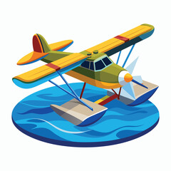 vector seaplane illustration