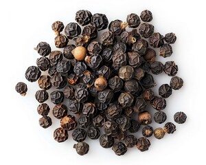 Obraz premium Pepper Corn. Black Spice on Isolated White Background for Food Ingredient