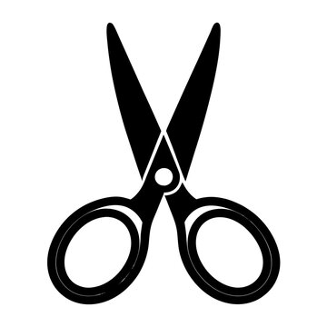 black scissors cutting open clip art preview