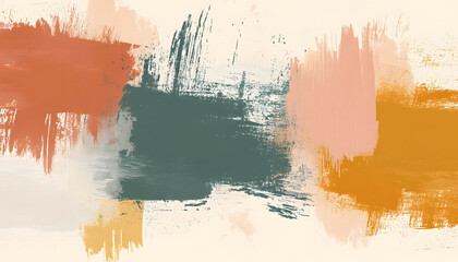 Random brush strokes in muted colors on a plain background, offering an artistic yet minimalist vibe