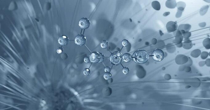 Glutamic acid rotating molecular 3d structure ball-and-stick model, looped video glutamate