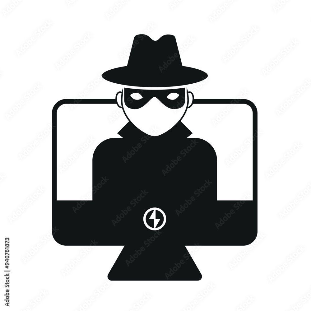 Sticker cyberattact icon