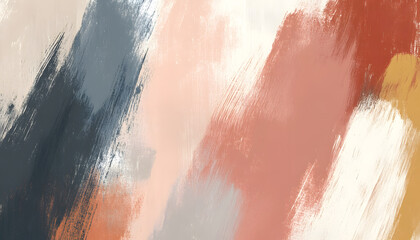 Fototapeta premium Random brush strokes in muted colors on a plain background, offering an artistic yet minimalist vibe