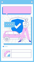 Buy insurance for car flat character vector concept operation illustration
