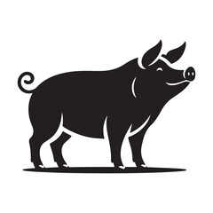 silhouette pig vector