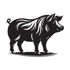 silhouette pig vector