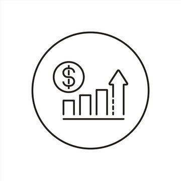 money increase icon. increase and decrease money icon. vector illustration