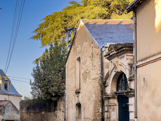 Street view of downtown in Poitiers, France