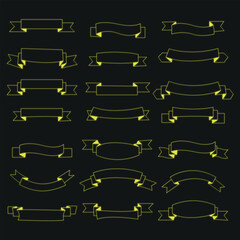 Banner neon ribbons with space for text