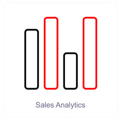 Sales Analytics and statistics icon concept