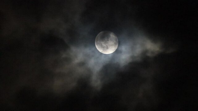 Moon and clouds at night