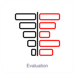 Evaluation and Bar chart icon concept