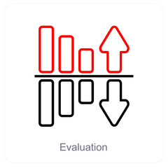 Evaluation and Bar chart icon concept
