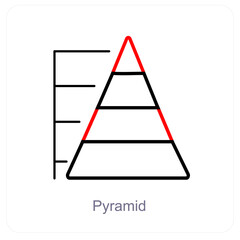 Pyramid and diagram icon concept