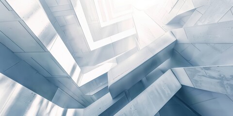 Abstract architectural design featuring geometric shapes and light play in a modern interior environment
