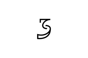 Letter JS or SJ Logo Design Vector 