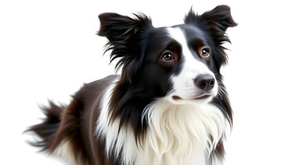 A border collie dog isolated on a white background