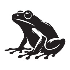 silhouette frog vector
