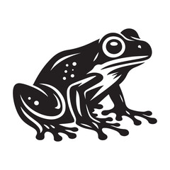 silhouette frog vector