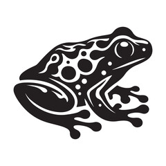 silhouette frog vector