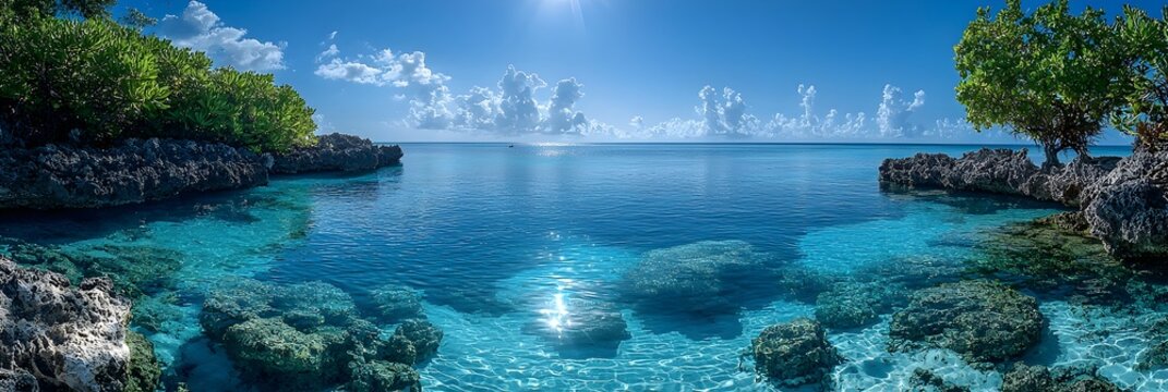 Serene Tropical Lagoon in the Remote Island of Nauru Picturesque Pacific Oasis