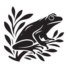 silhouette frog vector
