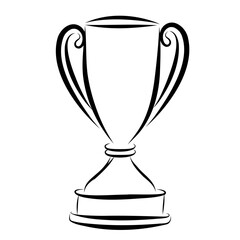 Winners cup trophy illustration hand drawn vector graphic for print and business