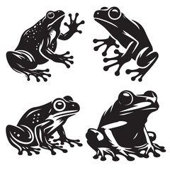 silhouette frog vector