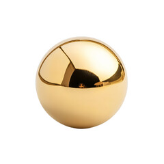 Large ball made of shiny gold metal with smooth surface isolated on transparent background 