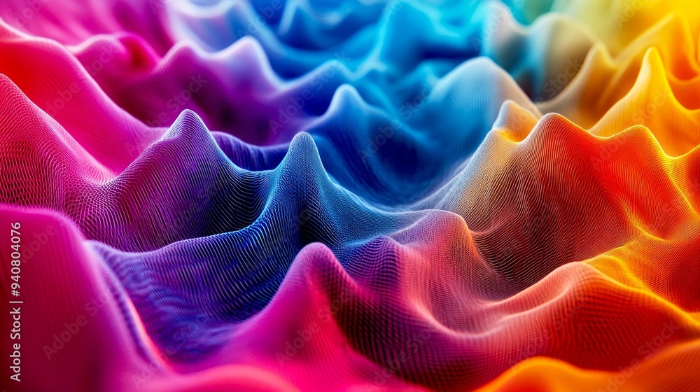 Poster vibrant waves of color flow seamlessly in this stunning abstract image. the design showcases smooth 