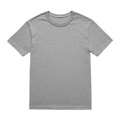 Plain T-shirt top view in charcoal grey color isolated on transparent background 