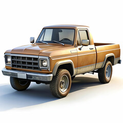 a pickup truck on white background