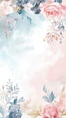A beautiful floral background featuring soft pastel colors and delicate blossoms, perfect for invitations or artistic designs.