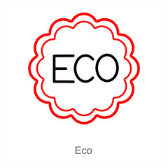 Eco and ecology icon concept