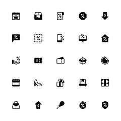 Black Friday Icon with Glyph Style. Shopping Icon Collection with Editable Stroke and Pixel Perfection