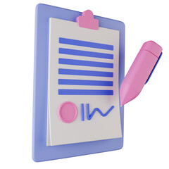 Contract 3D Illustration