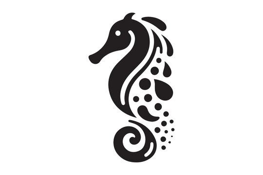 recommend clip art: seahorse on isolated white background. sea horse vector silhouette