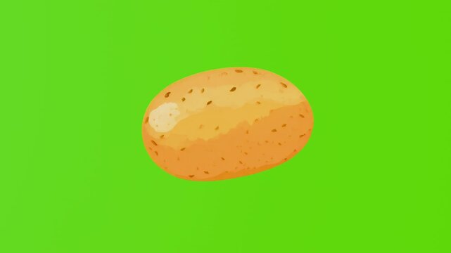 2d model of new potatoes isolated on a green screen