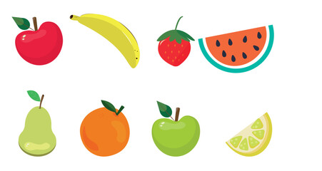 set of fruits and berries