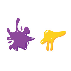 Obraz premium purple and yellow paint splashes vector illustration on white