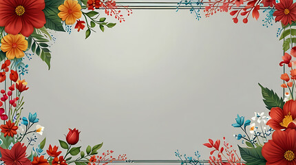 floral frame with flowers background,  invitation and greeting card design concept, AI Generative