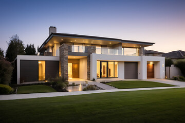 maison moderne idéal pour article, blog, ou publicité sur l'architecture et l'immobilier