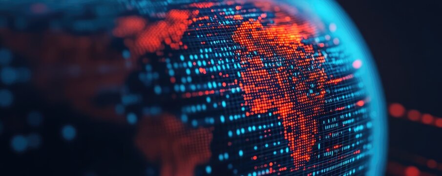 Global capital simulation, financial network algorithms, futuristic economic visualization, 3D illustration