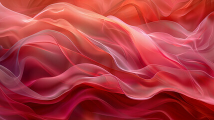 Obraz premium Flowing Translucent Red and Pink Abstract Waves