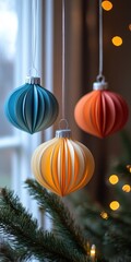 Modern paper christmas ornament