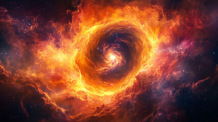 Fototapeta premium Vibrant Swirling Nebula in Deep Space with Cosmic Light and Stardust