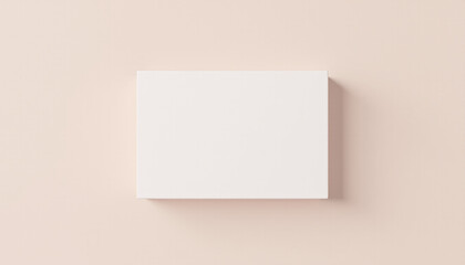 Fototapeta premium Mock up blank rectangular white box, placed on a soft pastel background
