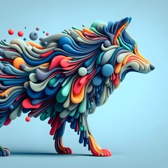 Fototapeta premium Vibrant Essence - The Abstract Wolf