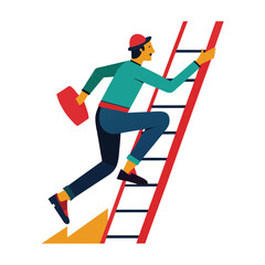 Fototapeta premium hombre subiendo illustration vector